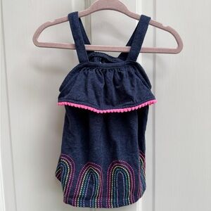 NWOT Jumping Beans 12M Girls Blue & Pink Tank Top Blouse